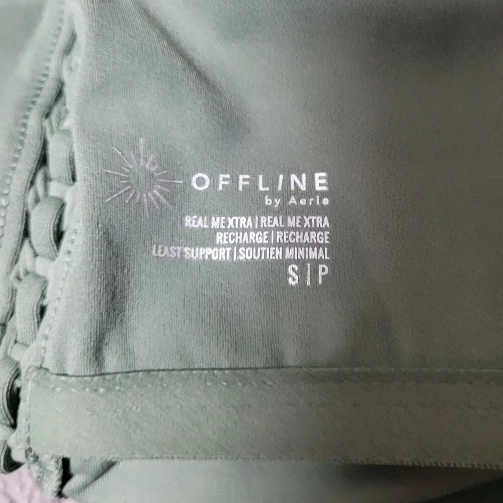 Aerie Offline Womens S Green Racer Back Lined Sports Style Bra NWT